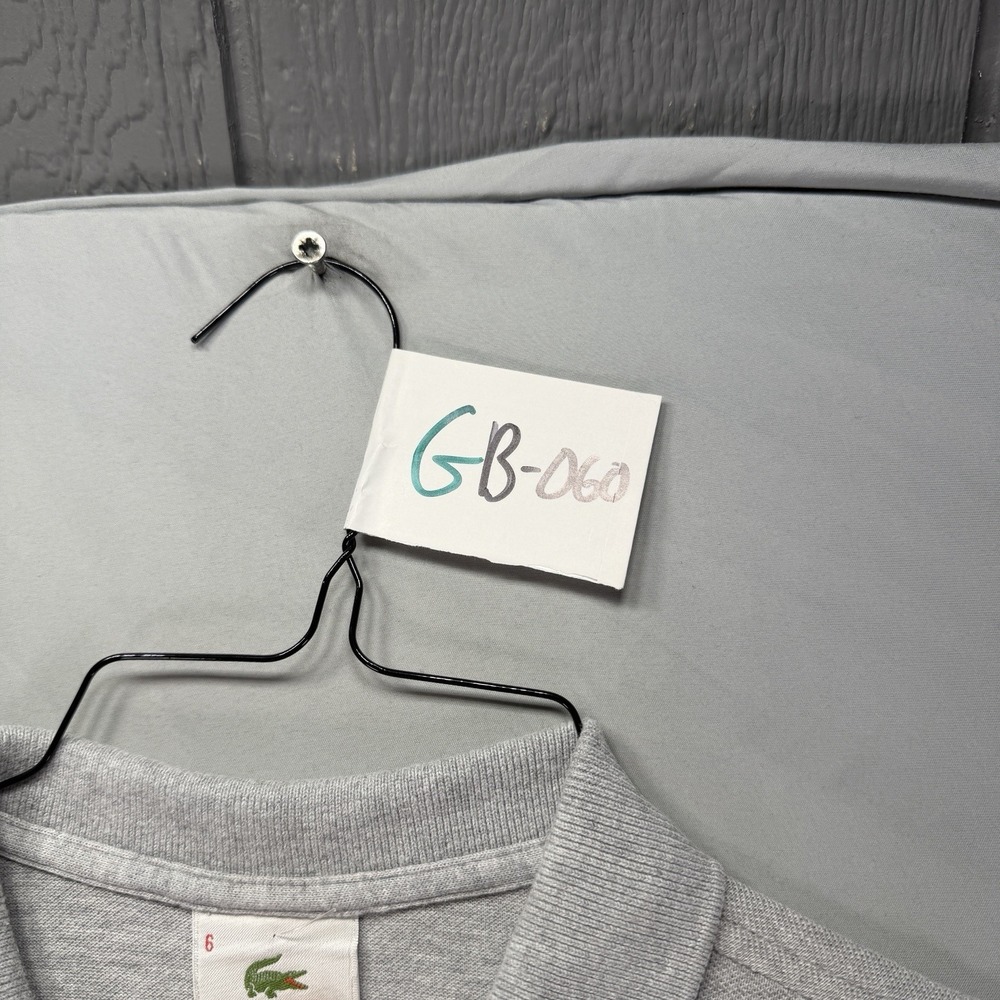 Lacoste Polo Shirt Mens 6 Gray Short Sleeve Cotton Alligator Crocodile - Picture 6 of 9